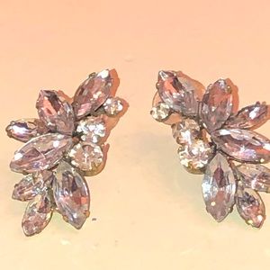 Vintage crystal ear jacket style earrings